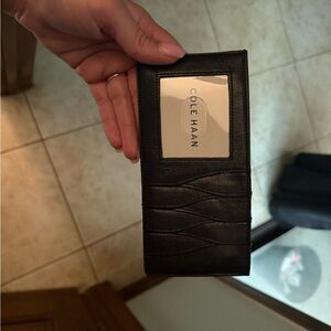 Cole Haan Black Textured Key Card Holder